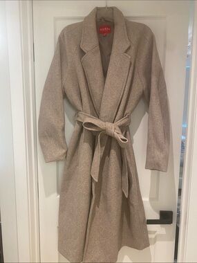 GUESS Beige Taupe Wrap Trench Coat with Tie Belt